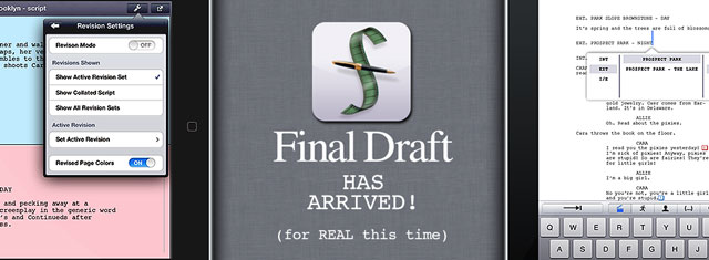 Final draft for iPad is ideal for any writer.