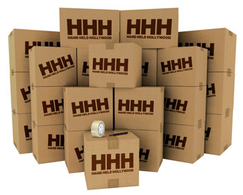 A stack of boxes with the words "hhh" on them, ready to move.