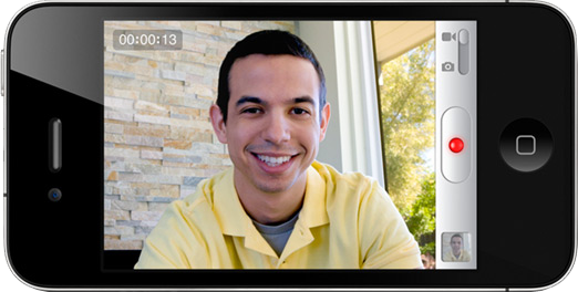 A smiling man on a Next Gen iPhone screen, indicating a HD Video call in progress.