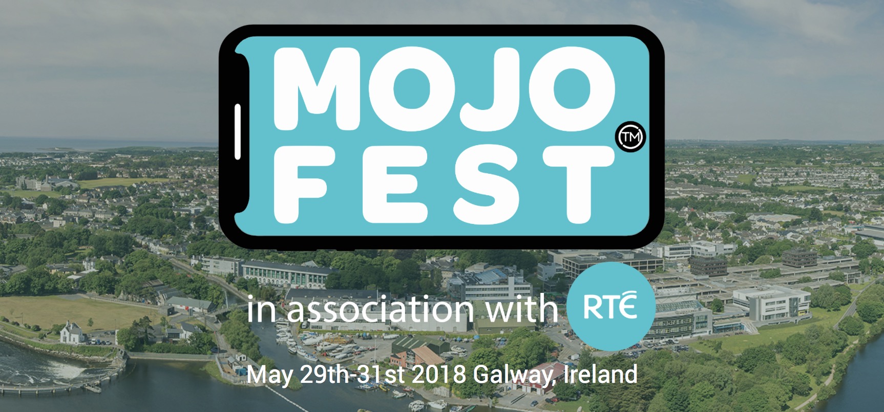 Aerial view of Galway Ireland, promoting MojoFest 2018, in association with RTÉ, held from May 29-31.