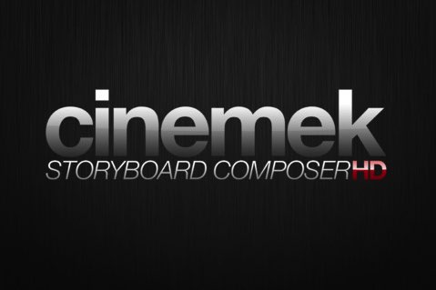 Graphic logo of "Storyboard Composer HD for iPad" on sale against a textured dark background.