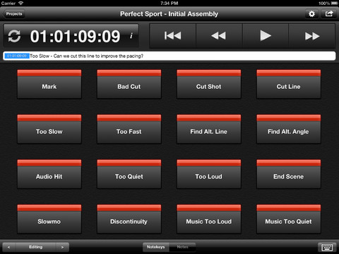 A screenshot of the sports tracker app synced with Final Cut Pro on iPad.