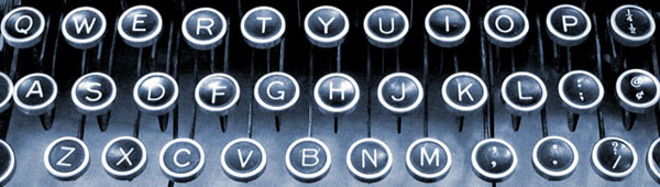Close-up of the qwerty keyboard layout on a vintage typewriter, where one could write a masterpiece.
