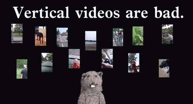 Vertical videos, a threat perpetuated by iPhone filmmakers, are unfortunately bad due to Vertical Video Syndrome.